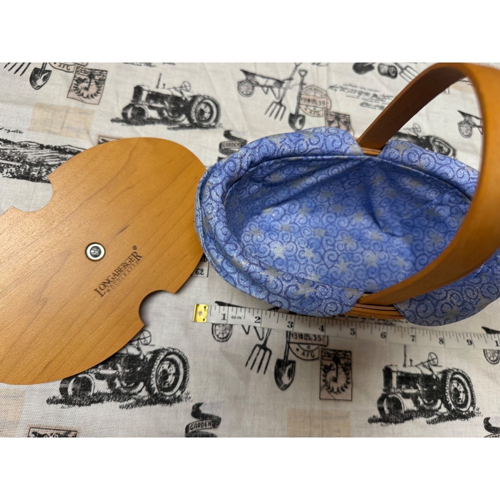 Longaberger 2000 Century Celebration Cheers Basket Lid Liner Protector Blue Star - Picture 3 of 5